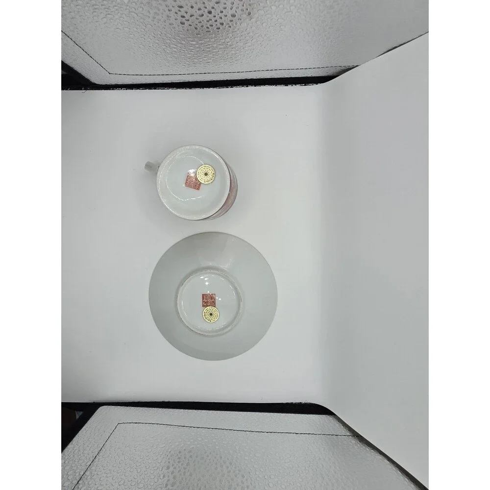 Takashimaya Made in Japan Porcelain Floral Painted Cup & Saucer Set 8 oz